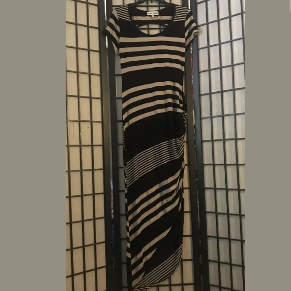 Almost Famous Black Striped Maxi Dress